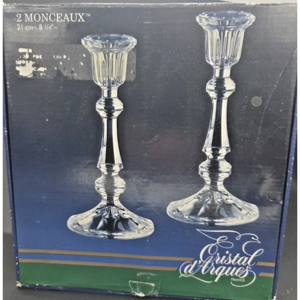 Cristal d'Arques 1991 Lead Crystal Candlestick Holders 8.25